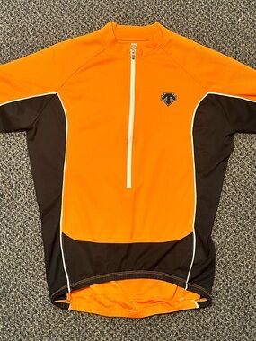 Descente Orange Biking Performance Jersey with Black Logo